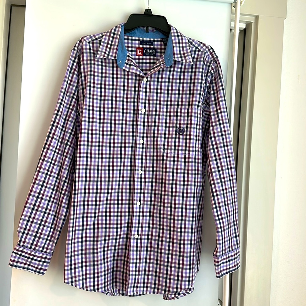 Chaps Easy Care Button Down Long Sleeve Mens Medium